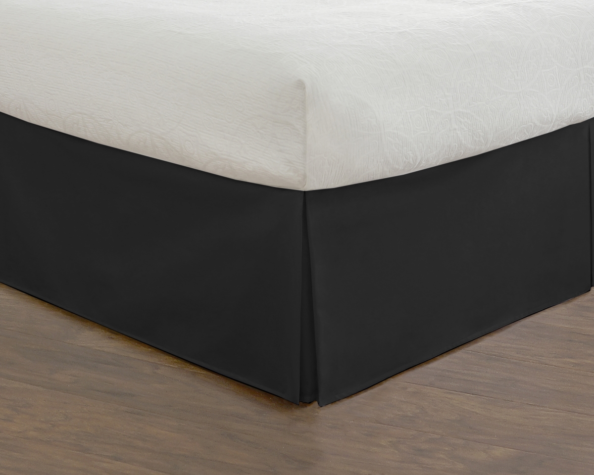 Toh25014blac06 Levinsohn Basic Microfiber Tailored 14 In. Bed Skirt Black - Twin Xl
