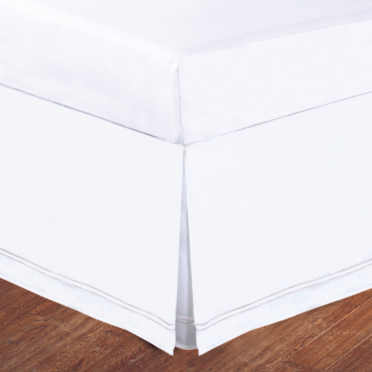 Fre27514whit01 Baratta Stitch On White Tailored Microfiber 14 In. Bed Skirt White - Twin