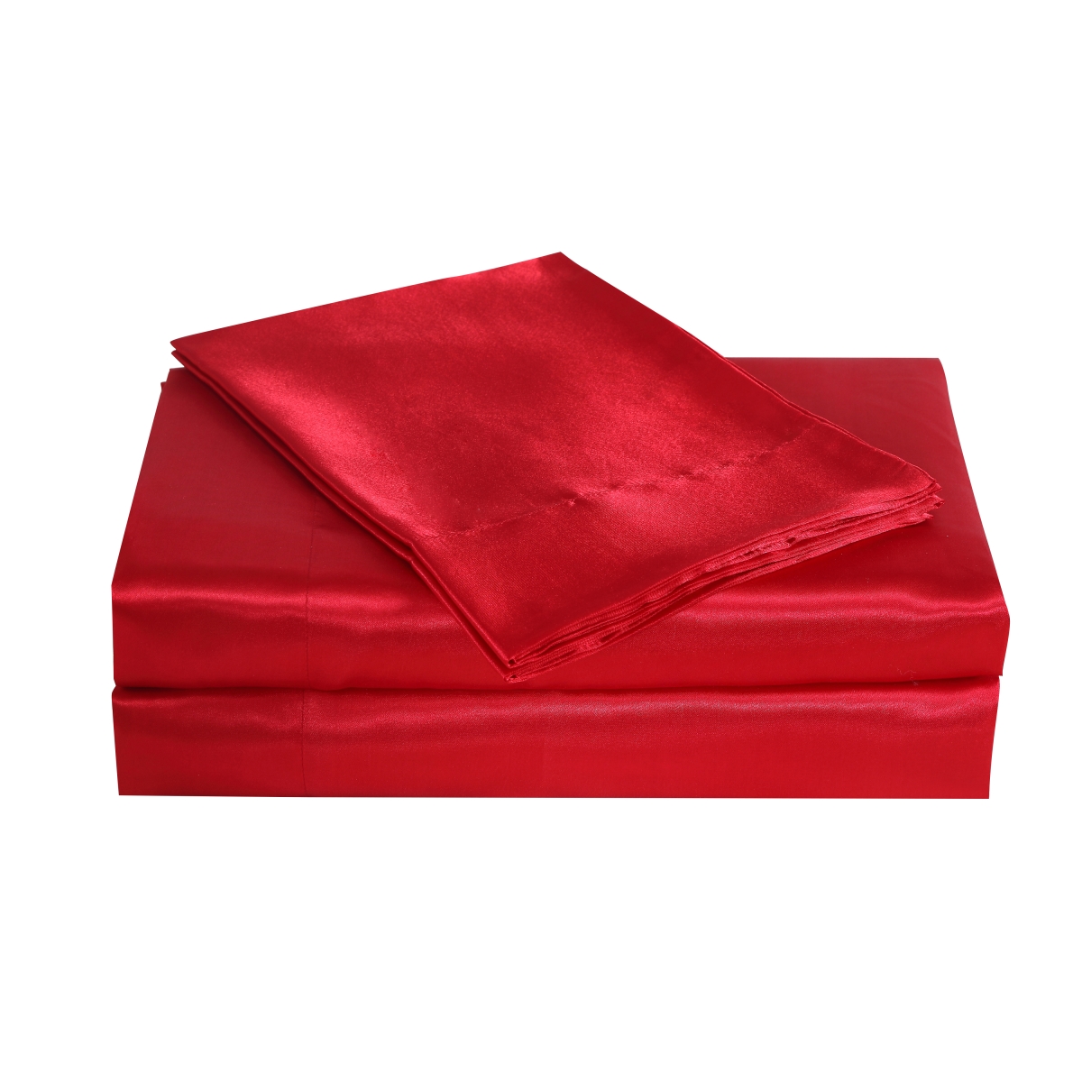 Bella & Whistles Lev652xxredx02 Satin Charmeuse Sheet Set Red - Full