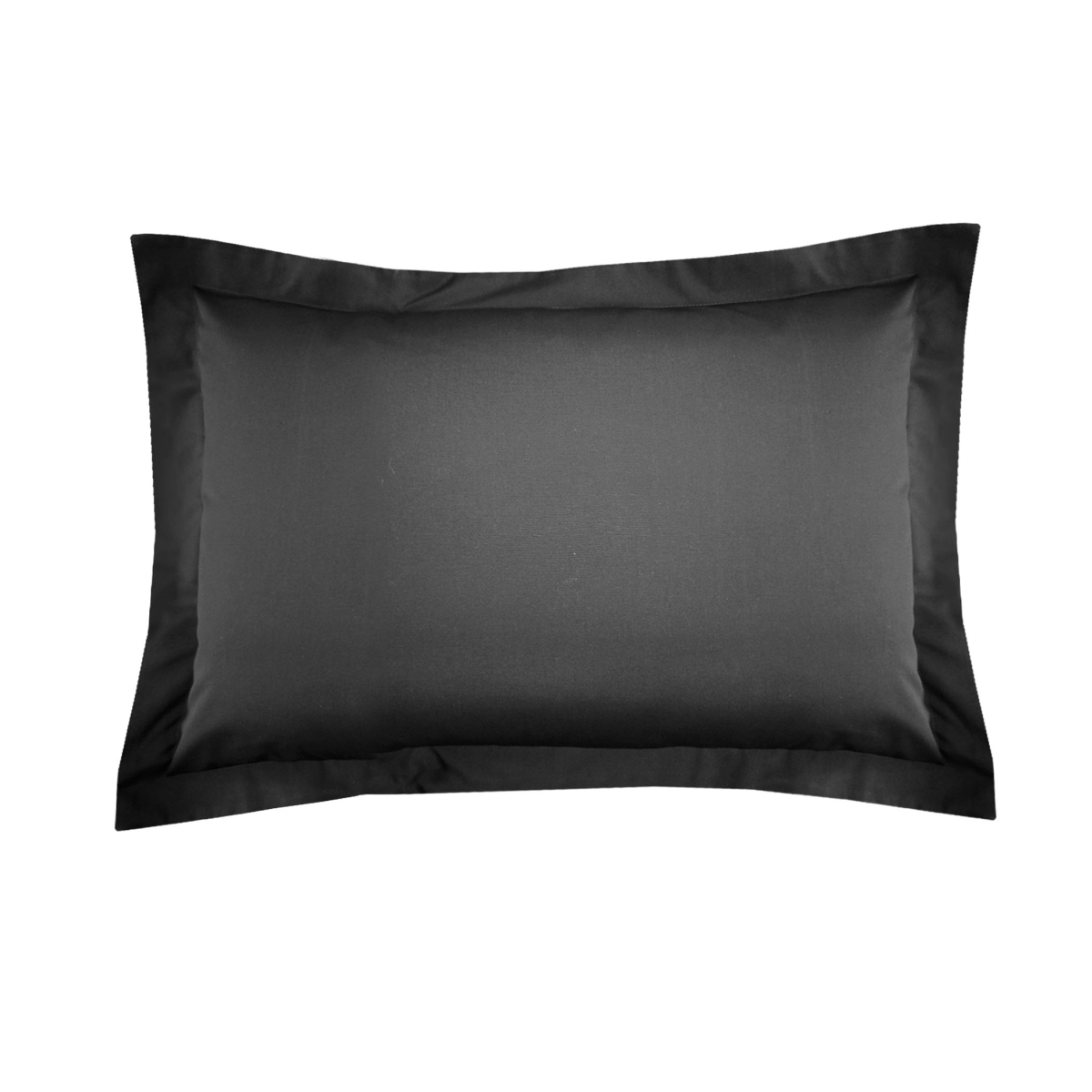 Fre201xxblac07 Poplin Tailored Pillow Sham Black - Standard