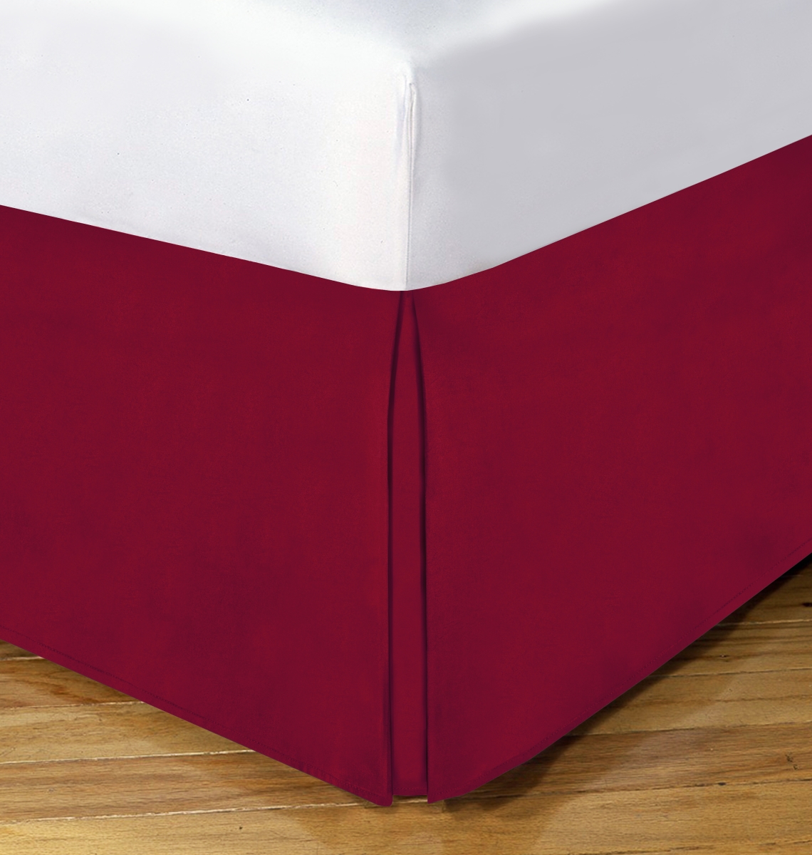 Fre23614redx03 14 In. Basic Microfiber Bed Skirt Red - Queen