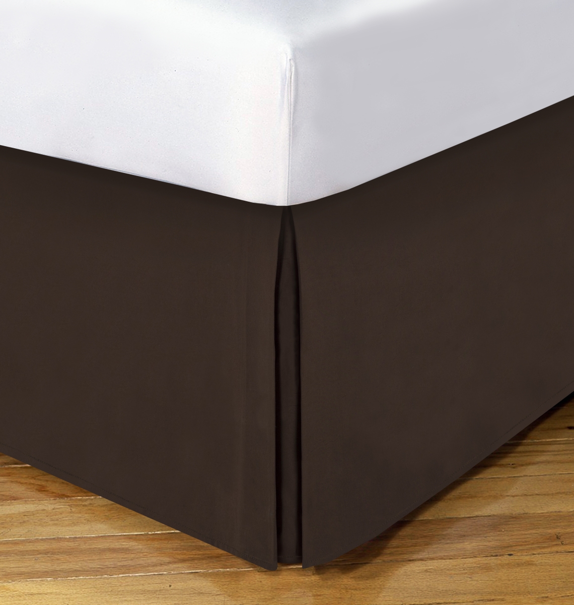 Fre23614choc03 14 In. Basic Microfiber Bed Skirt Chocolate - Queen