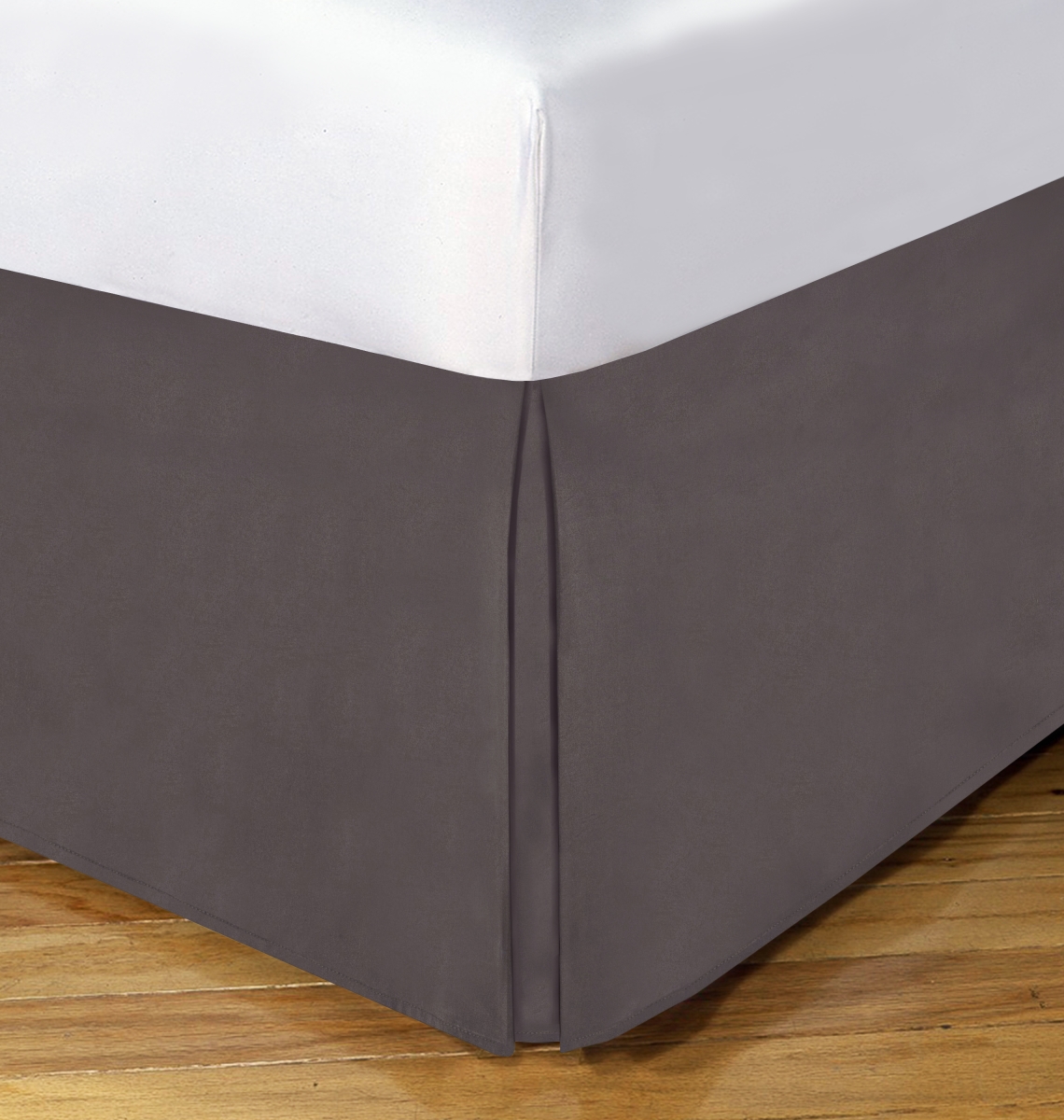 Fre23614grey01 14 In. Basic Microfiber Bed Skirt Grey - Twin