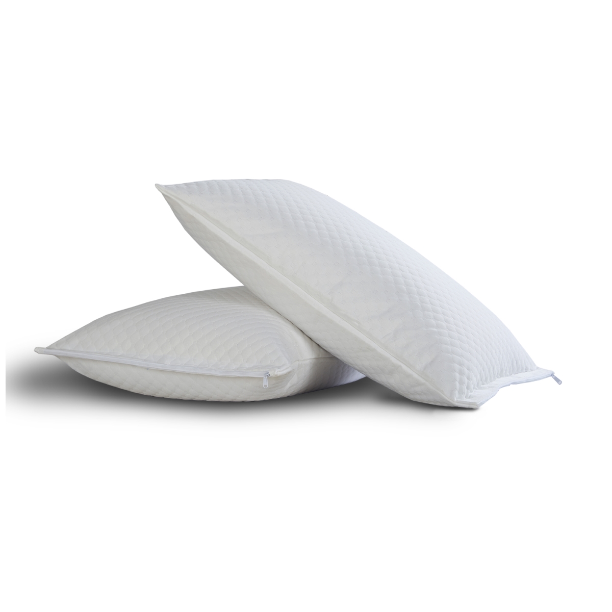 All17102whit10 Comfort Top Pillow Protectors With Bed Bug Blocker, White - Pack Of 2