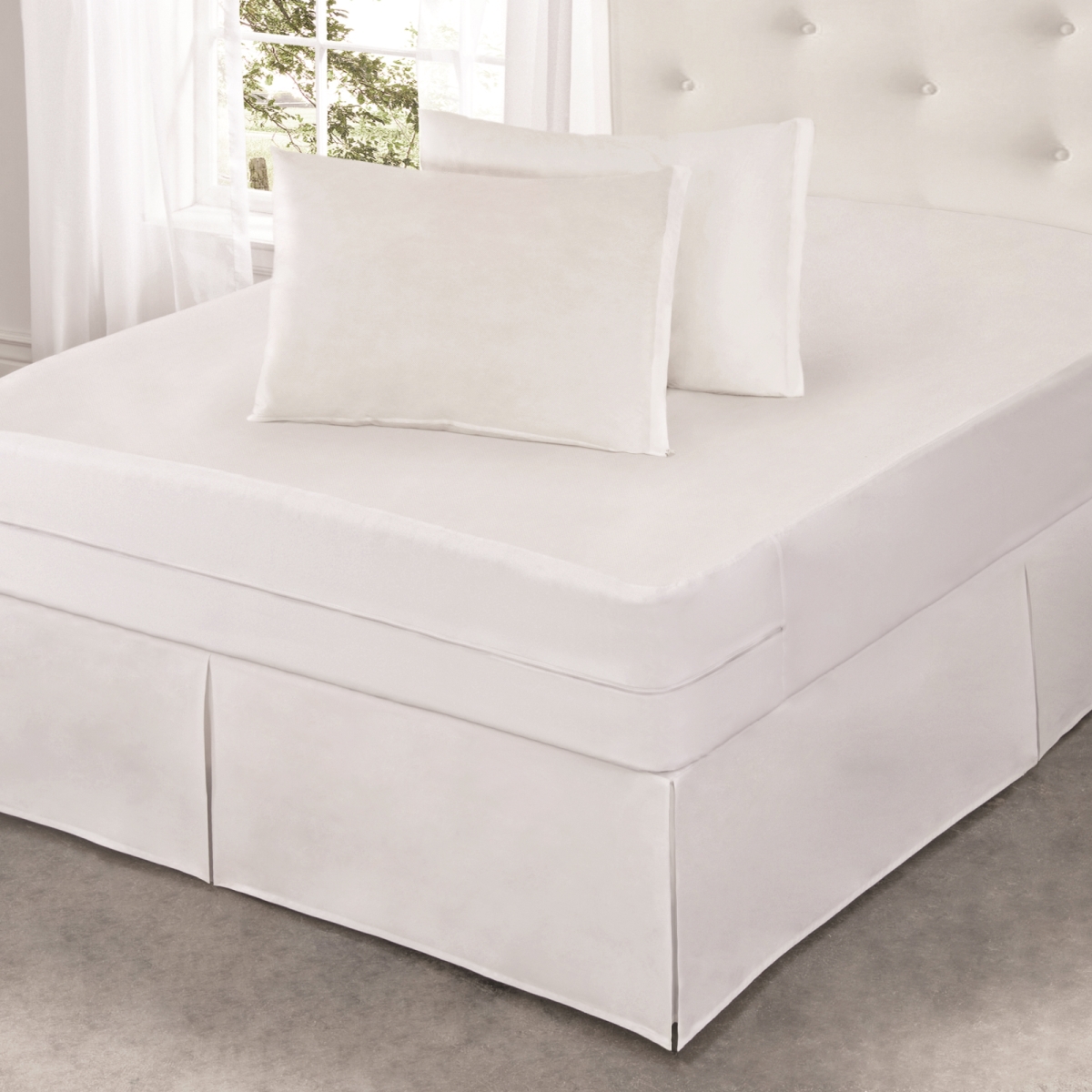 All172xxwhit01 Cool Bamboo Mattress Protector With Bed Bug Blocker, White - Twin Size