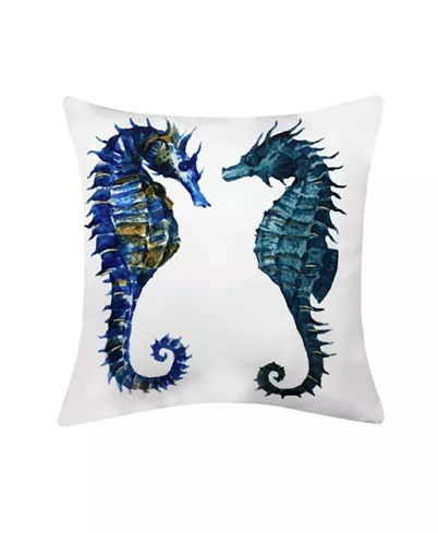 Eah034xxseho27 18 X 18 In. Pair Of Seahorses Printed Outdoor Pillow