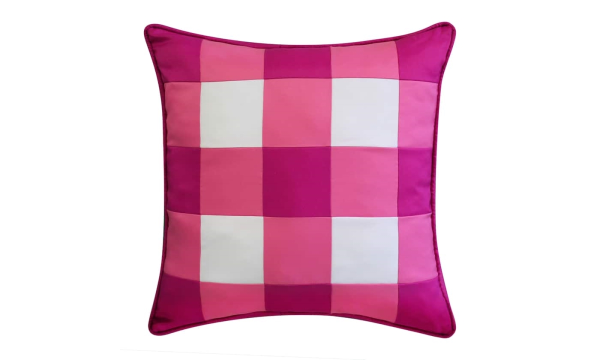 Eah079pk555998 20 X 20 In. Outdoor Gingham Decorative Pillow, Pink
