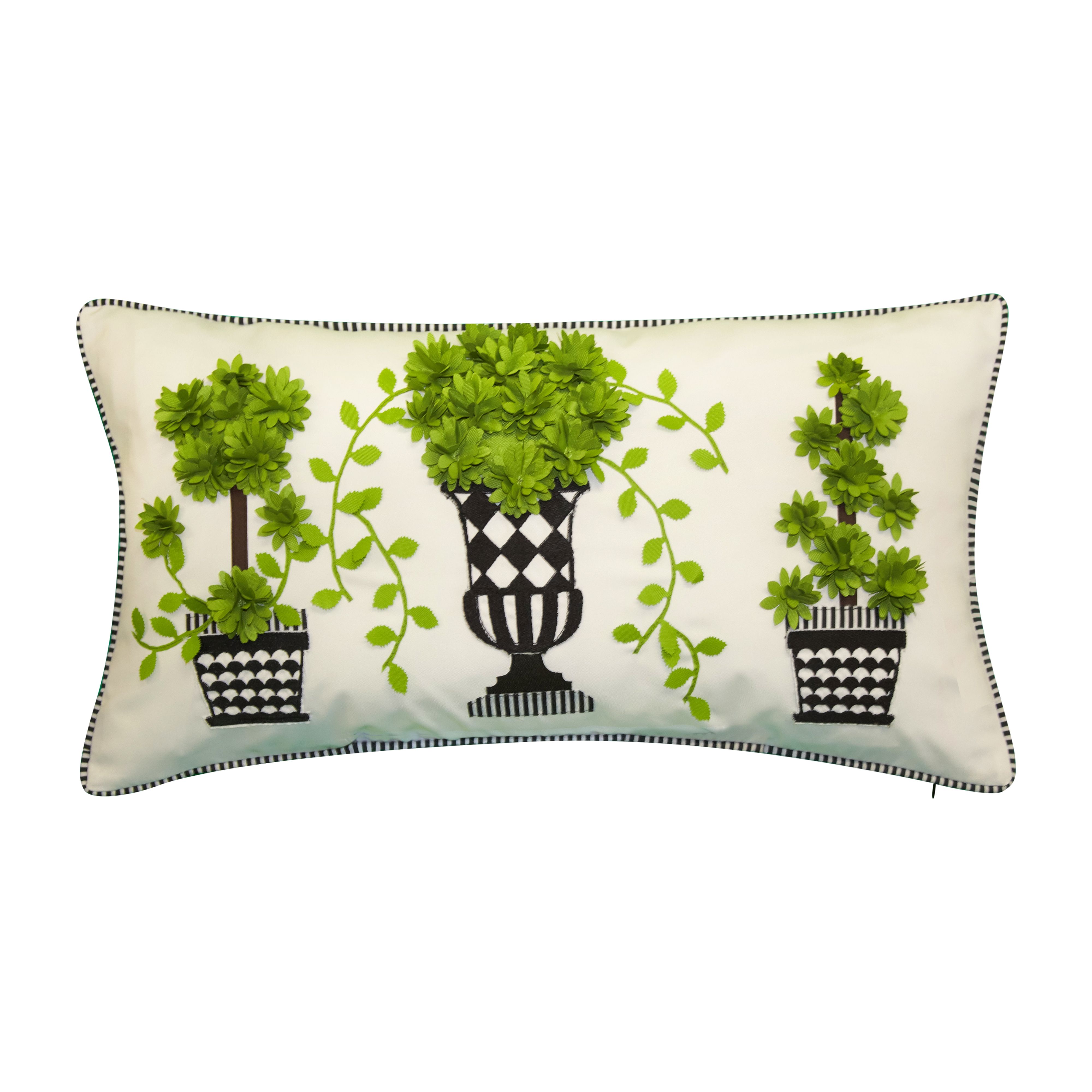 Eah089xx6651d6 Dimensional Indoor & Outdoor Potted Topiary Decorative Pillow