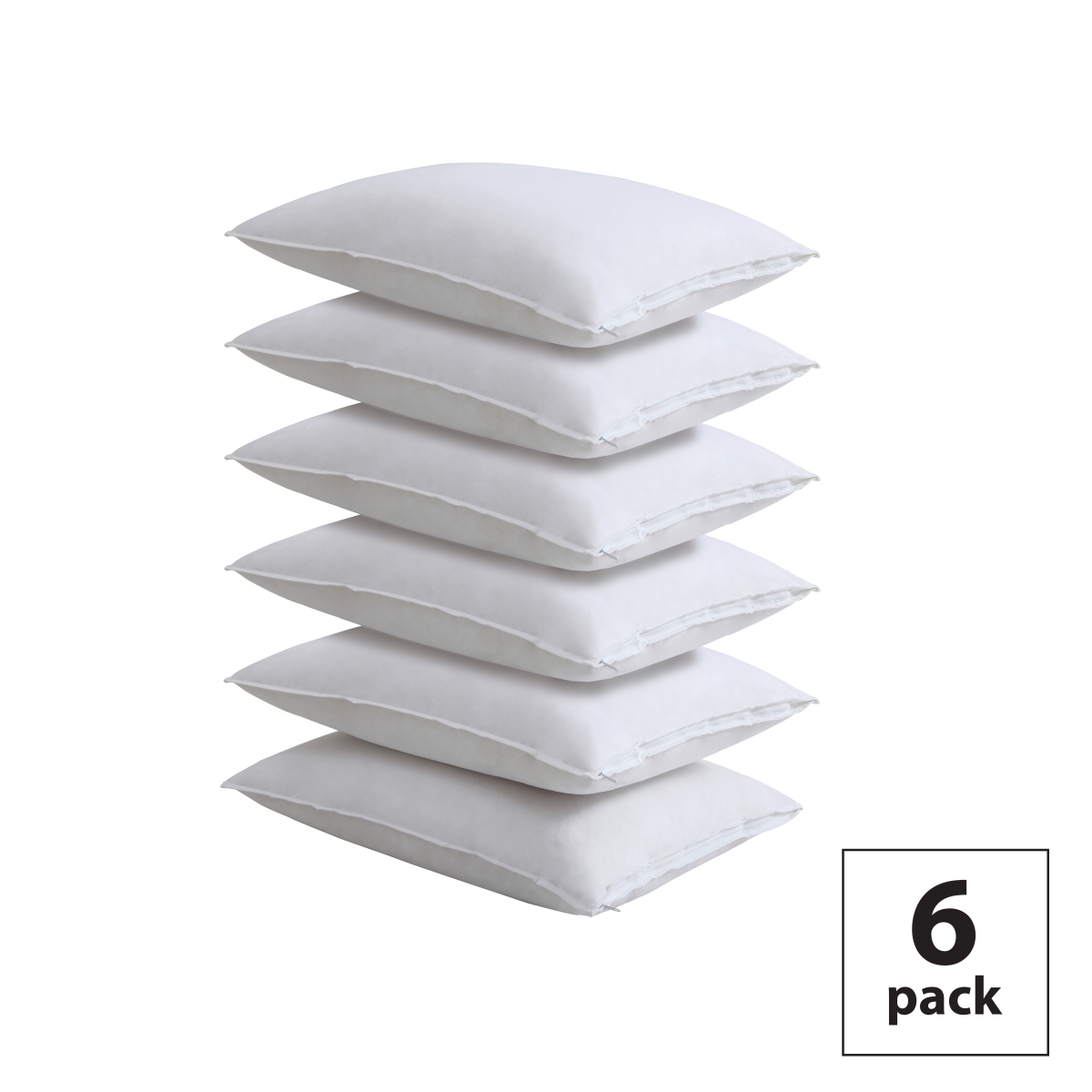 Fre10006whit07 100 Percent Cotton Pillow Protectors, Standard Size - Pack Of 6
