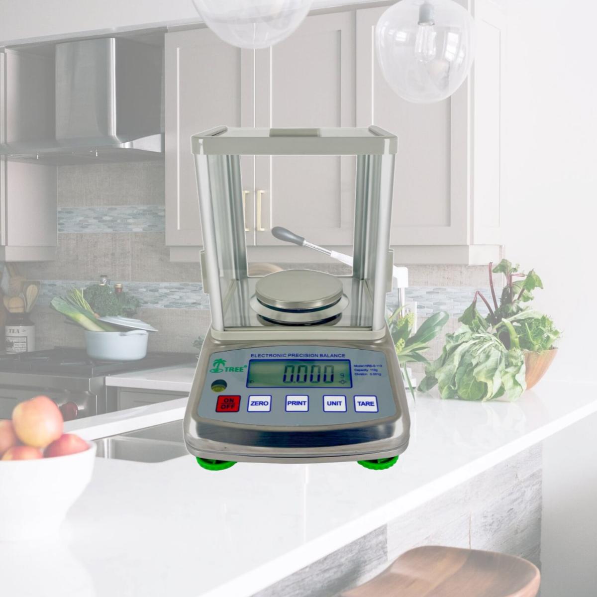 Picture of LW Measurement HRB-S 113 110 g x 0.001 g Stainless Steel Balance Scale with Glass Shield