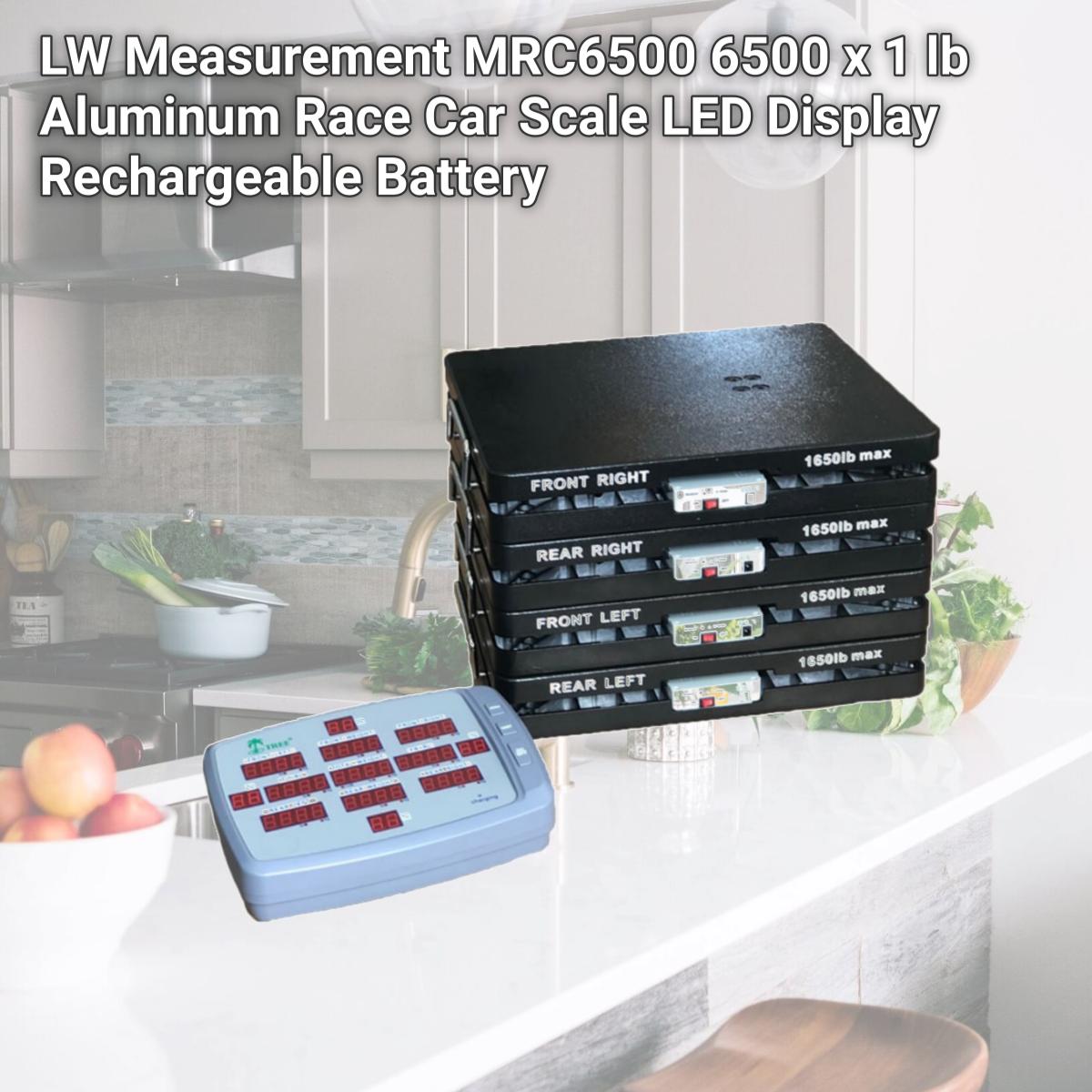 Picture of LW Measurement MRC6500 6500 x 1 lb Aluminum Race Car Scale LED Display Rechargeable Battery