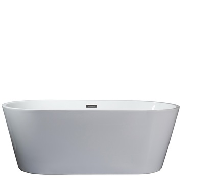 Ld900359a1c0000 59 In. Melina Freestanding Bathtub With Chrome Drain, Acrylic - White