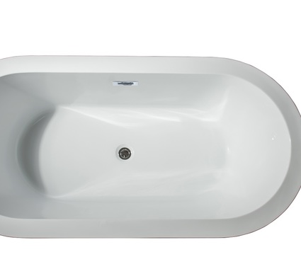 Ld900459a1c0000 59 In. Lure Freestanding Bathtub With Chrome Drain, White