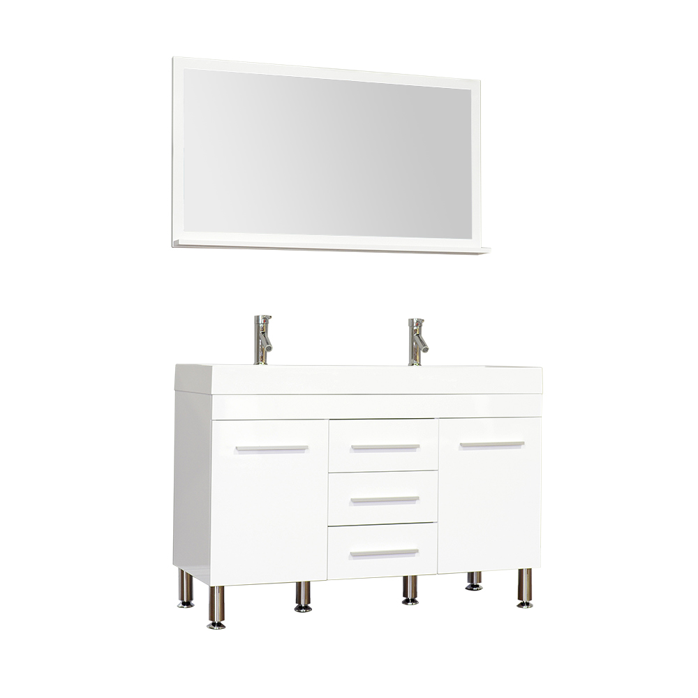 Alya Bath At-8048-w-d 48 In. Ripley Collection Double Modern Bathroom Vanity, White