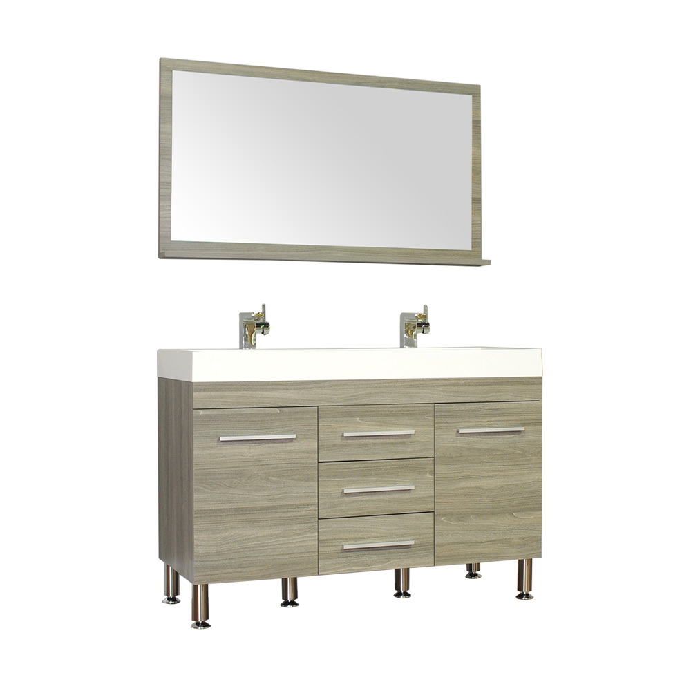 Alya Bath At-8048-g-d-s 48 In. Ripley Collection Double Modern Bathroom Vanity - Gray