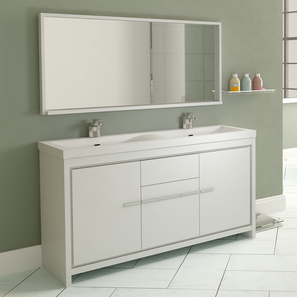 Alya Bath At-8060-57-w 57 In. Ripley Collection Double Modern Bathroom Vanity - White