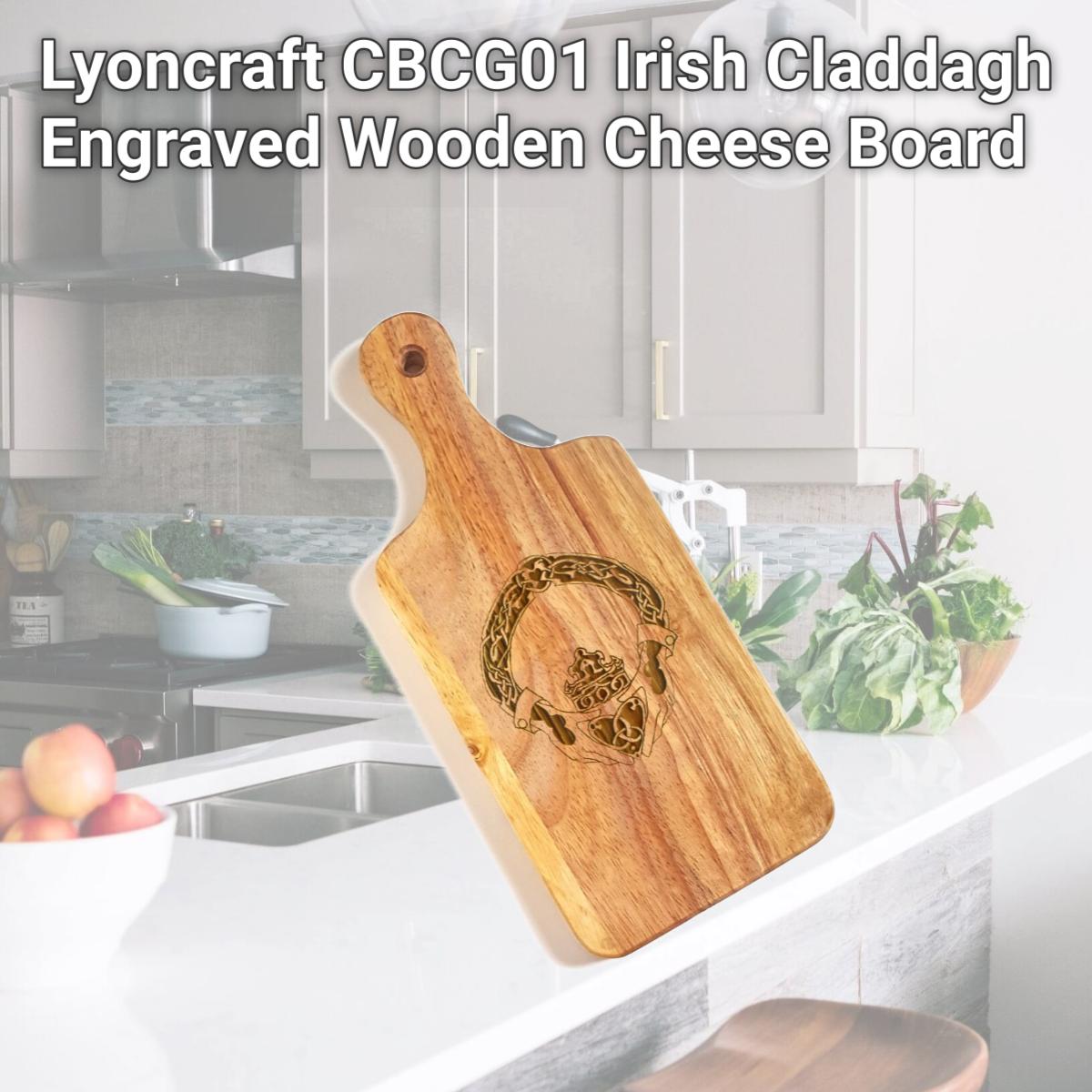 Picture of Lyoncraft CBCG01 Irish Claddagh Engraved Wooden Cheese Board