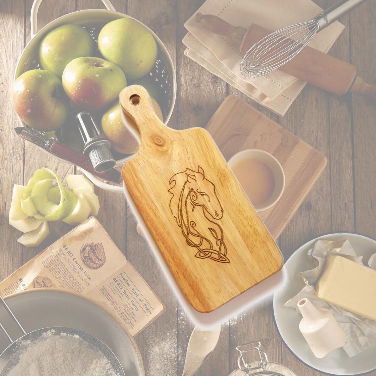 Picture of Lyoncraft CBCH01 Celtic Horse Engraved Wooden Cheese Board