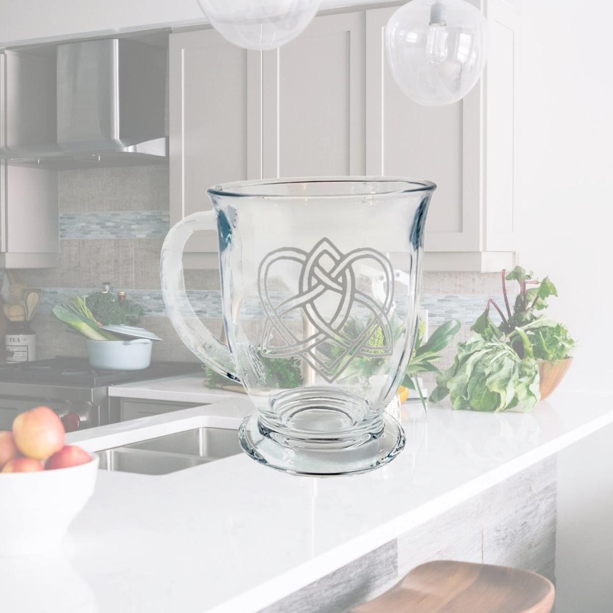 Picture of Lyoncraft COLK01 16 oz Celtic Love Knot Engraved Glass Coffee Mug