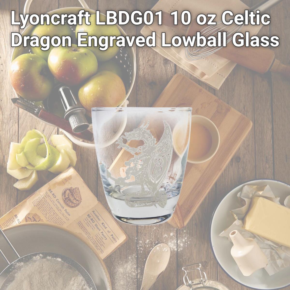 Picture of Lyoncraft LBDG01 10 oz Celtic Dragon Engraved Lowball Glass