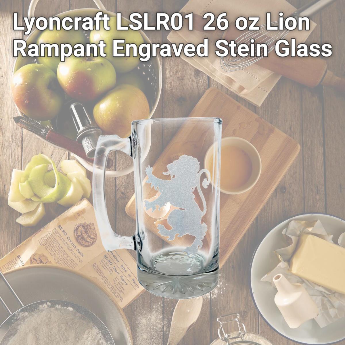 Picture of Lyoncraft LSLR01 26 oz Lion Rampant Engraved Stein Glass
