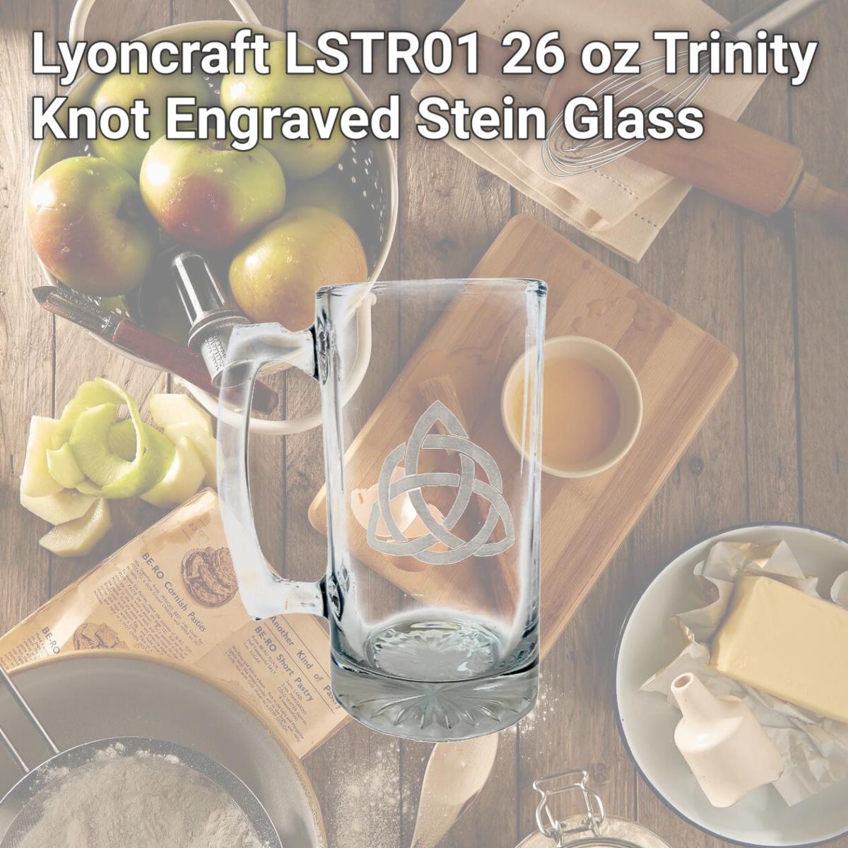 Picture of Lyoncraft LSTR01 26 oz Trinity Knot Engraved Stein Glass