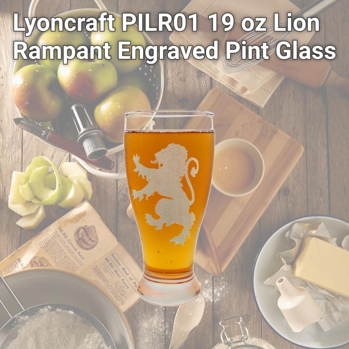 Picture of Lyoncraft PILR01 19 oz Lion Rampant Engraved Pint Glass