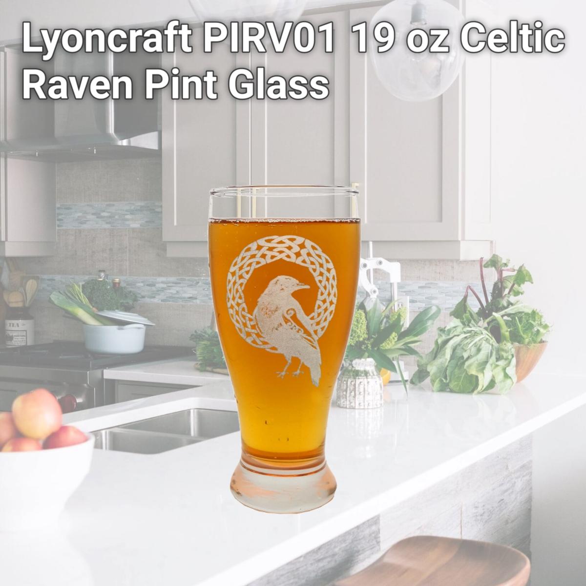 Picture of Lyoncraft PIRV01 19 oz Celtic Raven Pint Glass