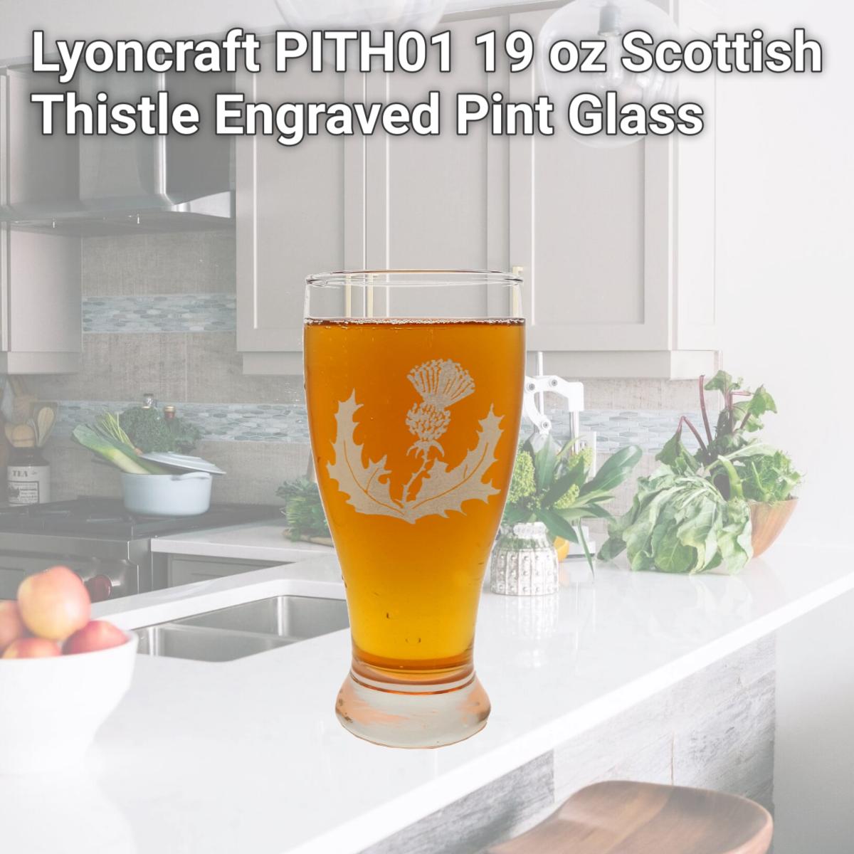 Picture of Lyoncraft PITH01 19 oz Scottish Thistle Engraved Pint Glass