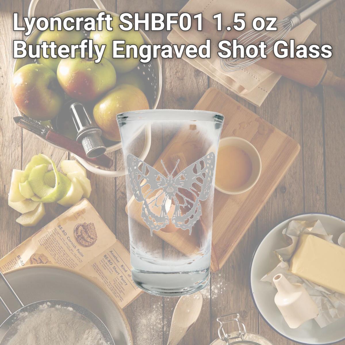 Picture of Lyoncraft SHBF01 1.5 oz Butterfly Engraved Shot Glass
