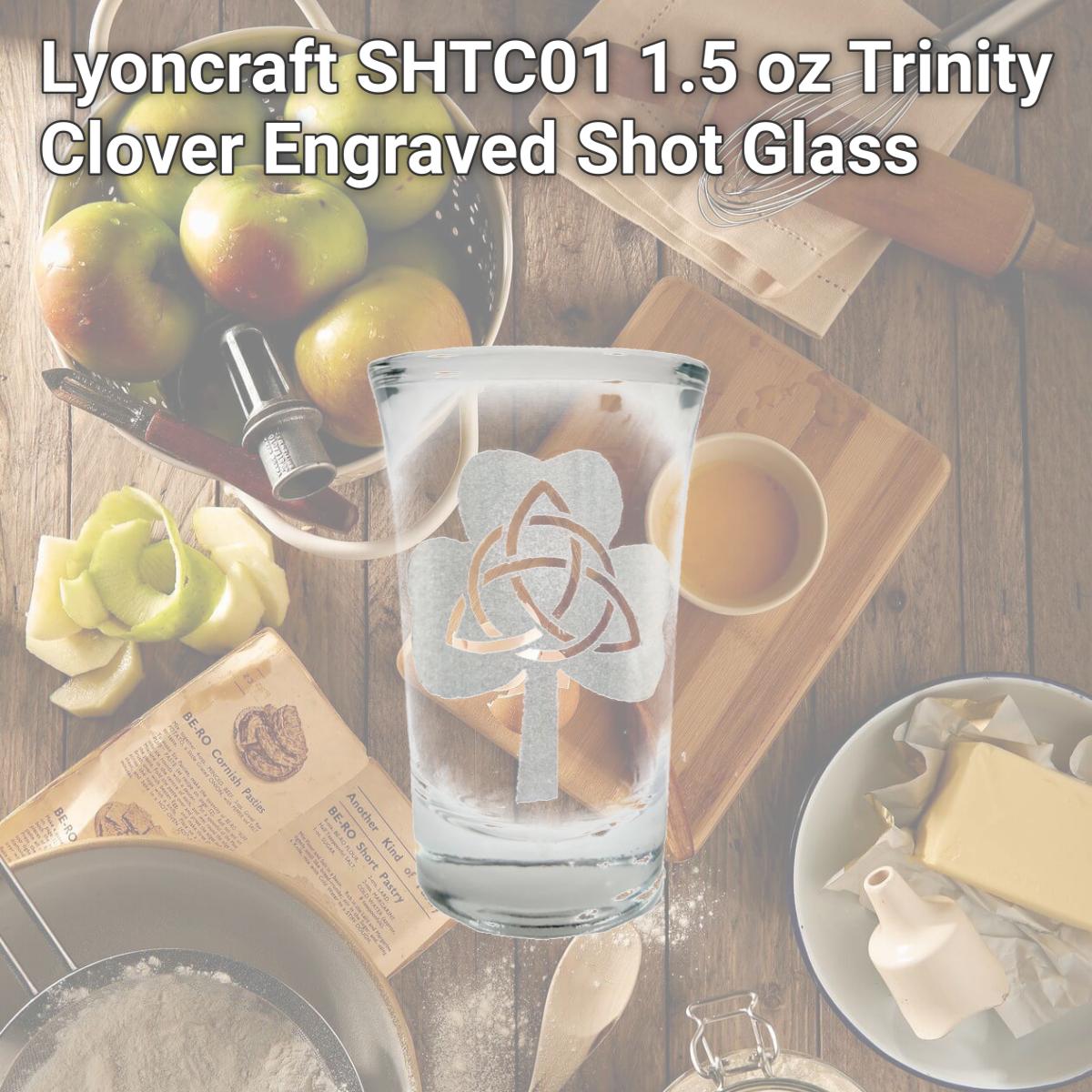 Picture of Lyoncraft SHTC01 1.5 oz Trinity Clover Engraved Shot Glass