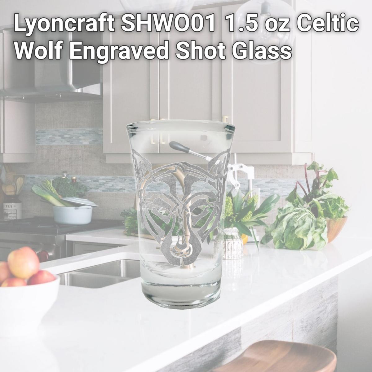 Picture of Lyoncraft SHWO01 1.5 oz Celtic Wolf Engraved Shot Glass