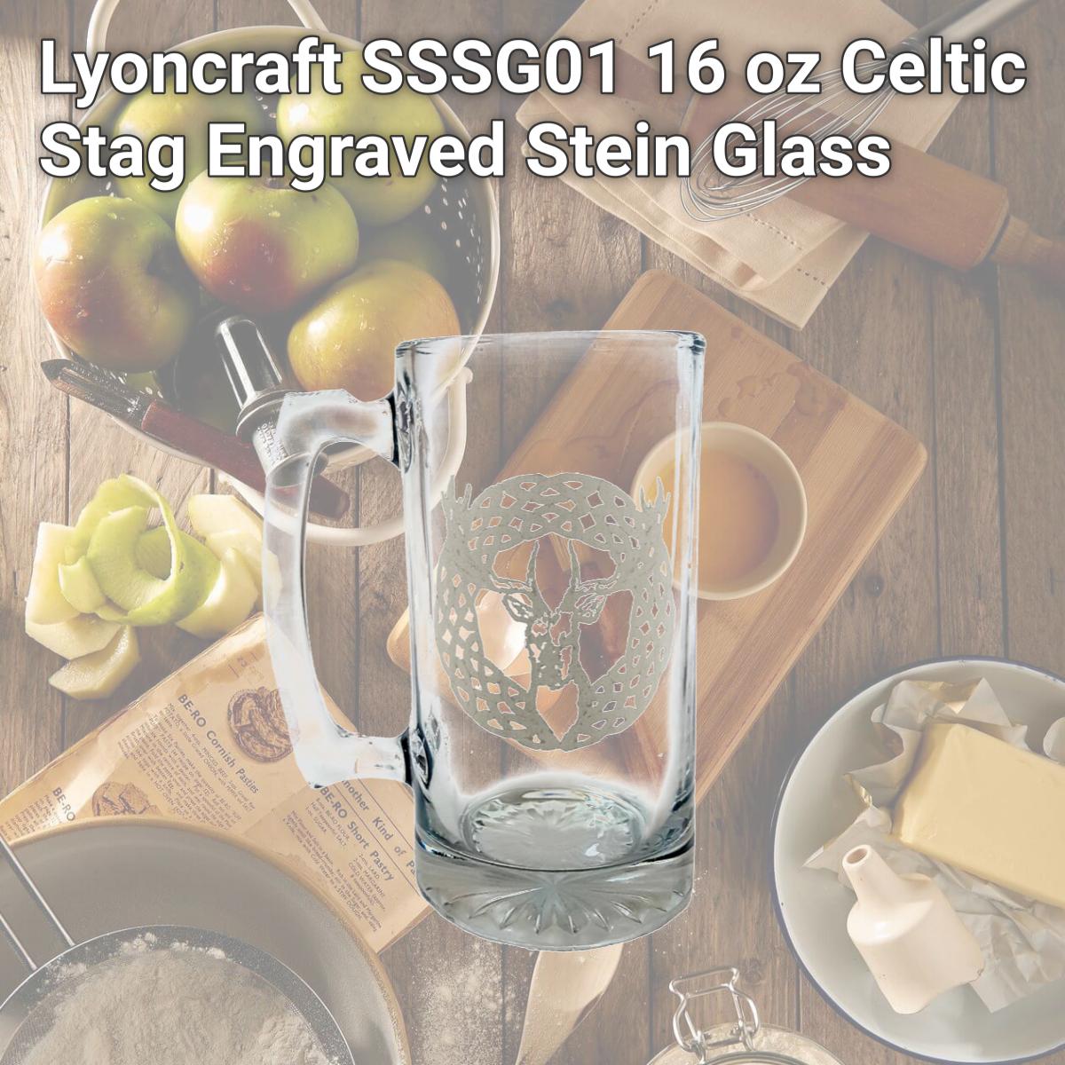 Picture of Lyoncraft SSSG01 16 oz Celtic Stag Engraved Stein Glass