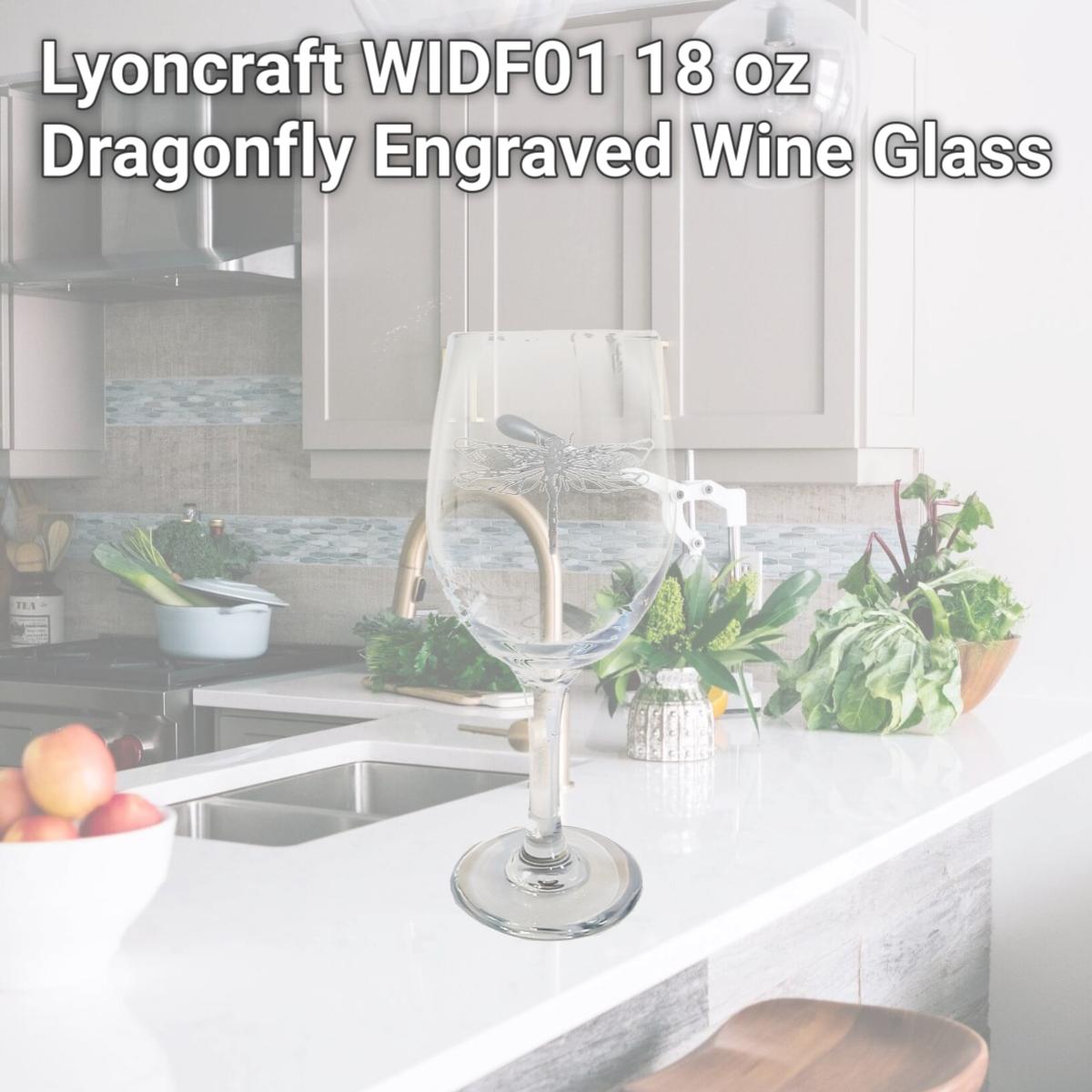 Picture of Lyoncraft WIDF01 18 oz Dragonfly Engraved Wine Glass