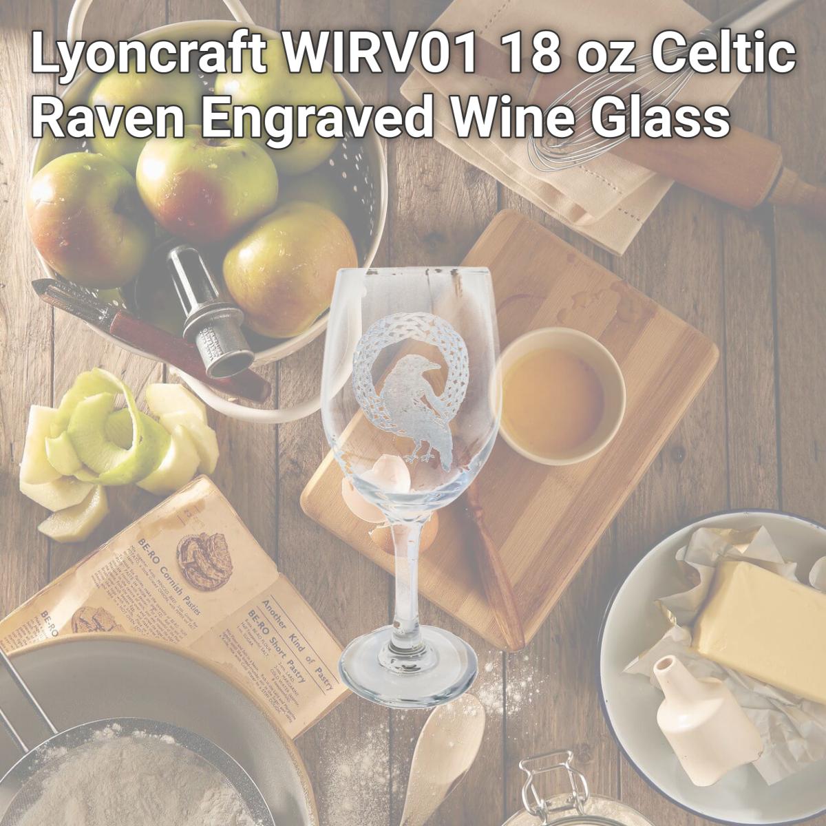Picture of Lyoncraft WIRV01 18 oz Celtic Raven Engraved Wine Glass