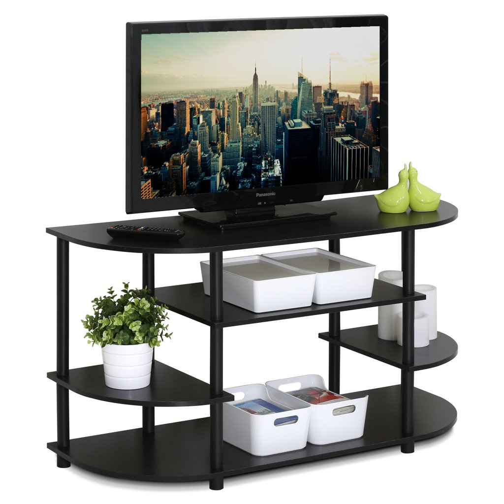 Simple Design Corner Tv Stand, Espresso