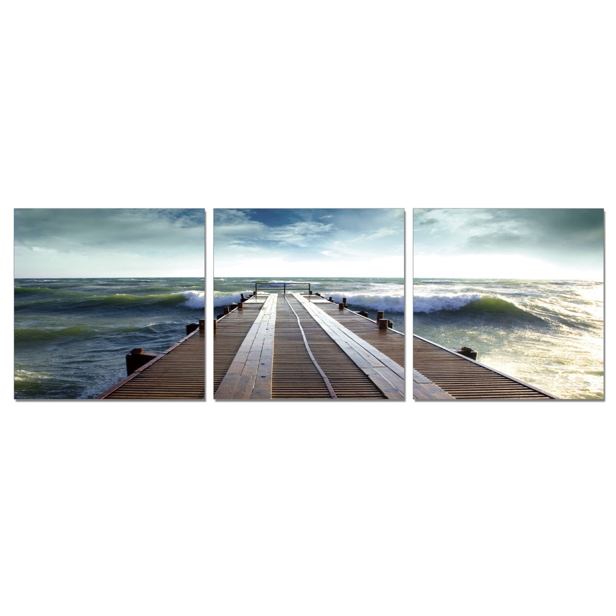 F769br40 48 X 16 In. Senia Bridge 3-panel Mdf Framed Photography Triptych Print