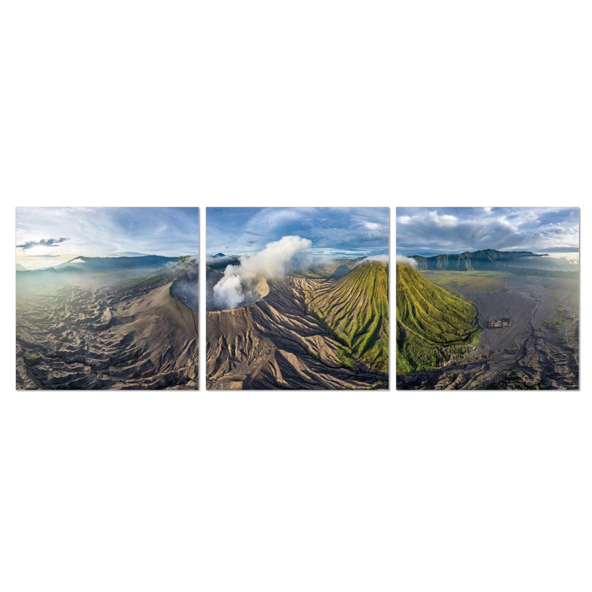 F420gb40 48 X 16 In. Senia Gunung Bromo 3-panel Mdf Framed Photography Triptych Print