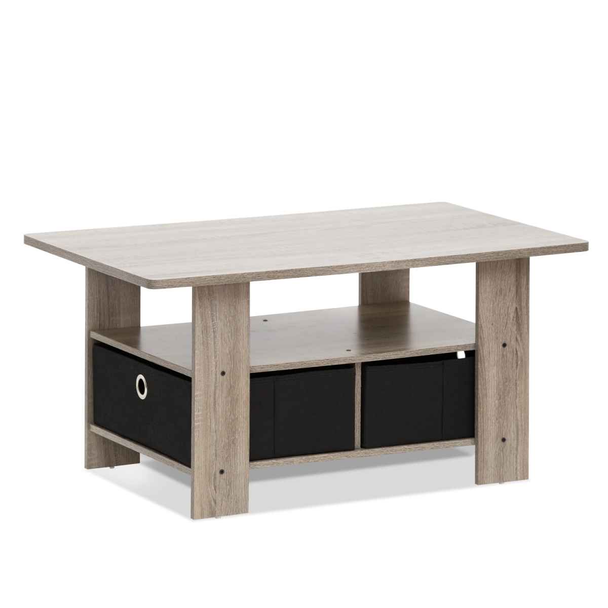 UPC 816718021585 product image for 11158GYW-BK Coffee Table with Bin Drawer, French Oak Grey & Black | upcitemdb.com