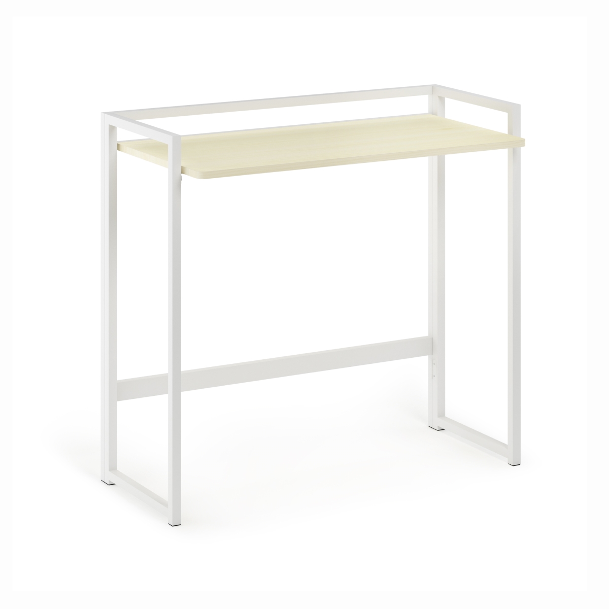 Fnbl-22176 Roth Metal Frame Folding Desk, White Maple