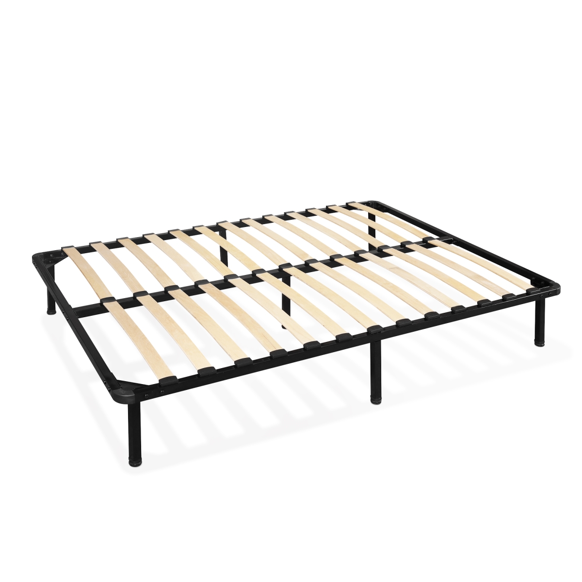 Fb3002f Angeland Cannet Metal Platform Bed Frame With Wooden Slats - Full Size