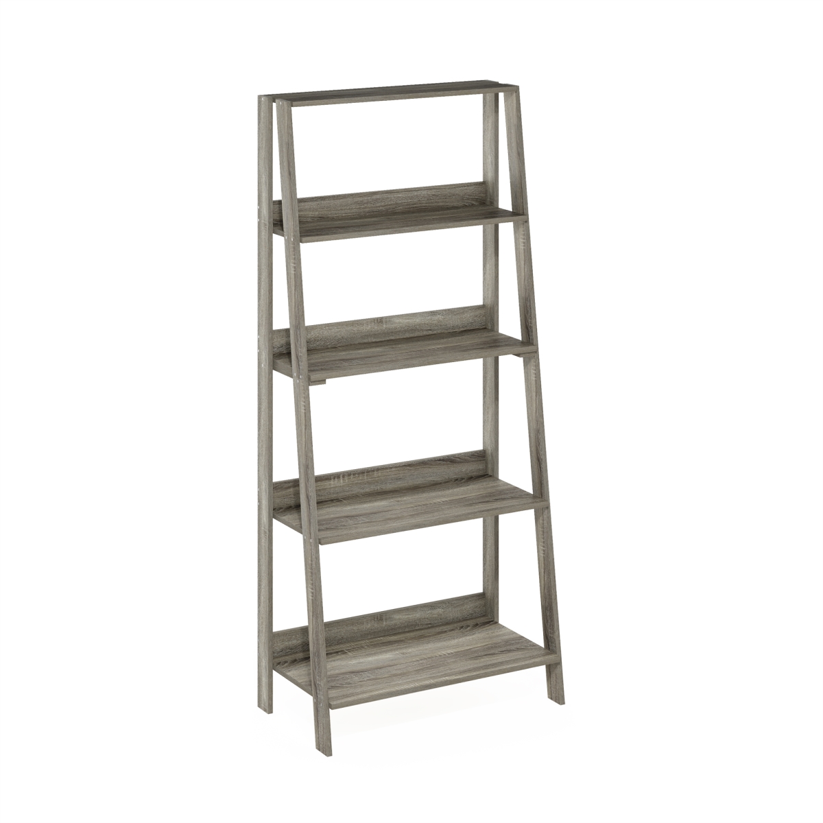 5-Tier Ladder Bookcase Display Shelf, French Oak