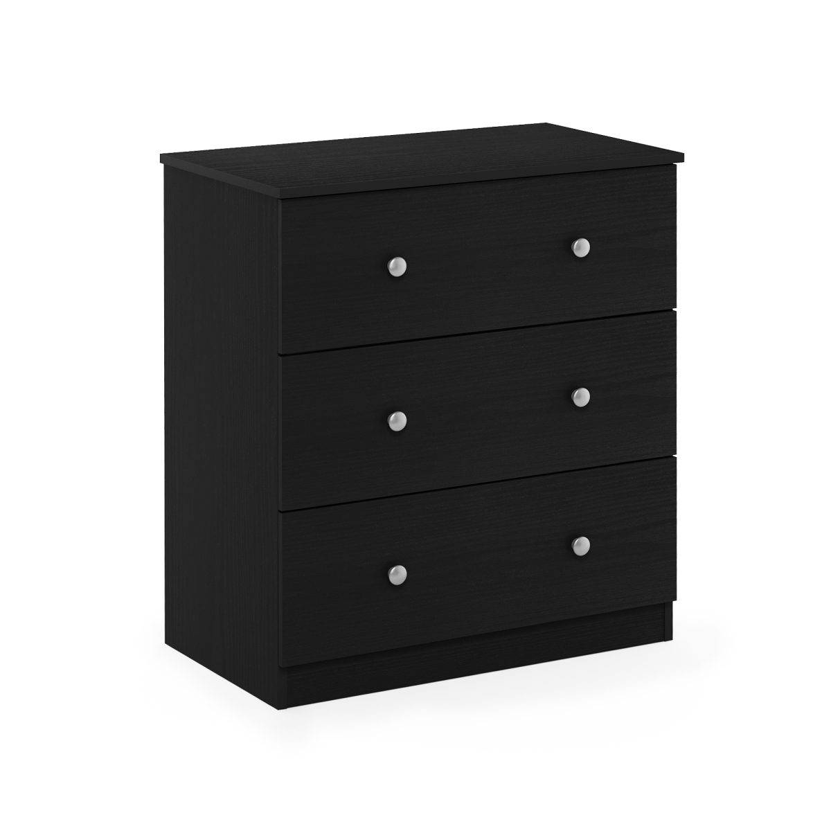NN19154AM Simple Design Chest 3 Drawer, Dresser with Knob - Americano