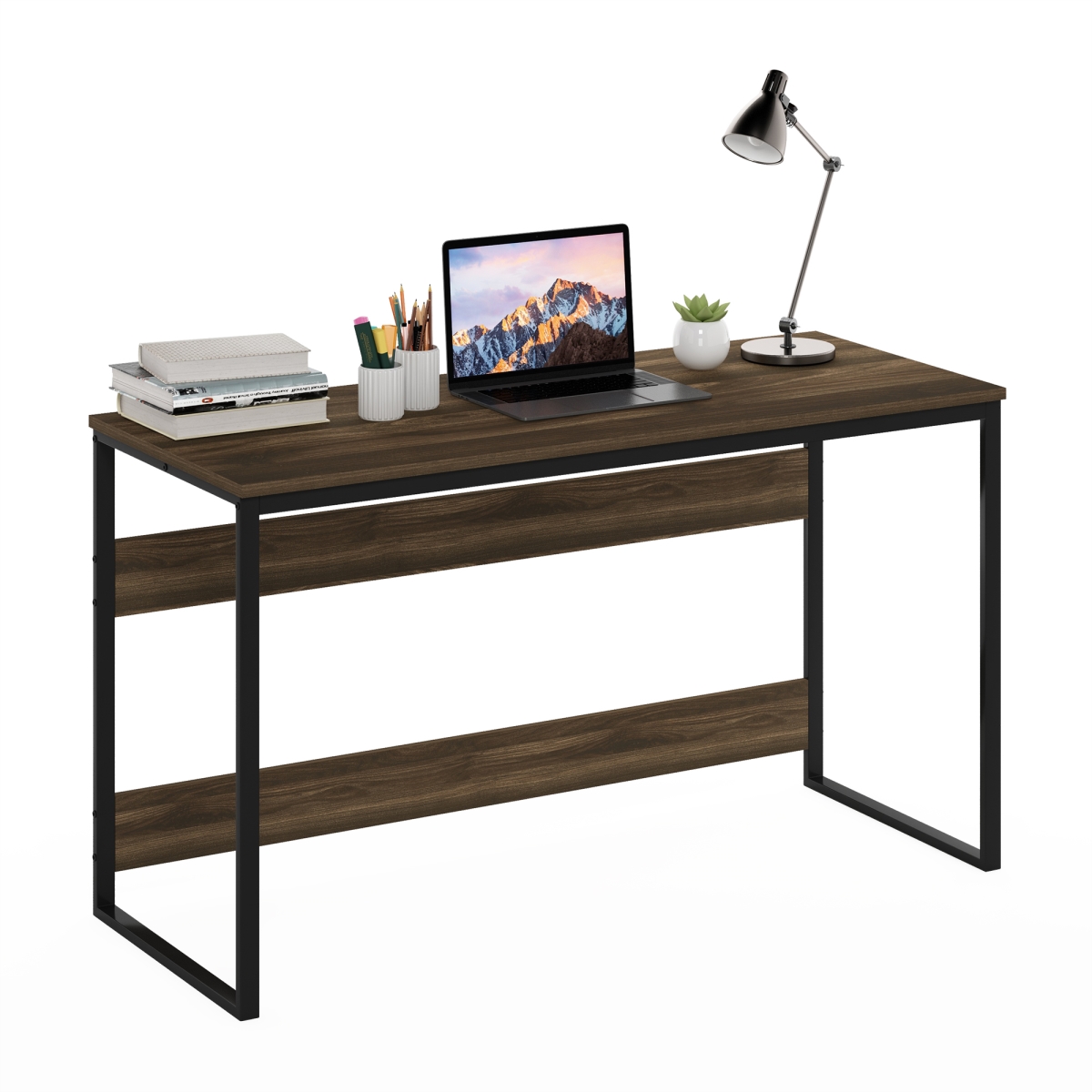 RLFM21021BRW Moretti Computer Desk, Gaming Desk, Office Desk for Home Office, Gaming & Study - Brown Walnut