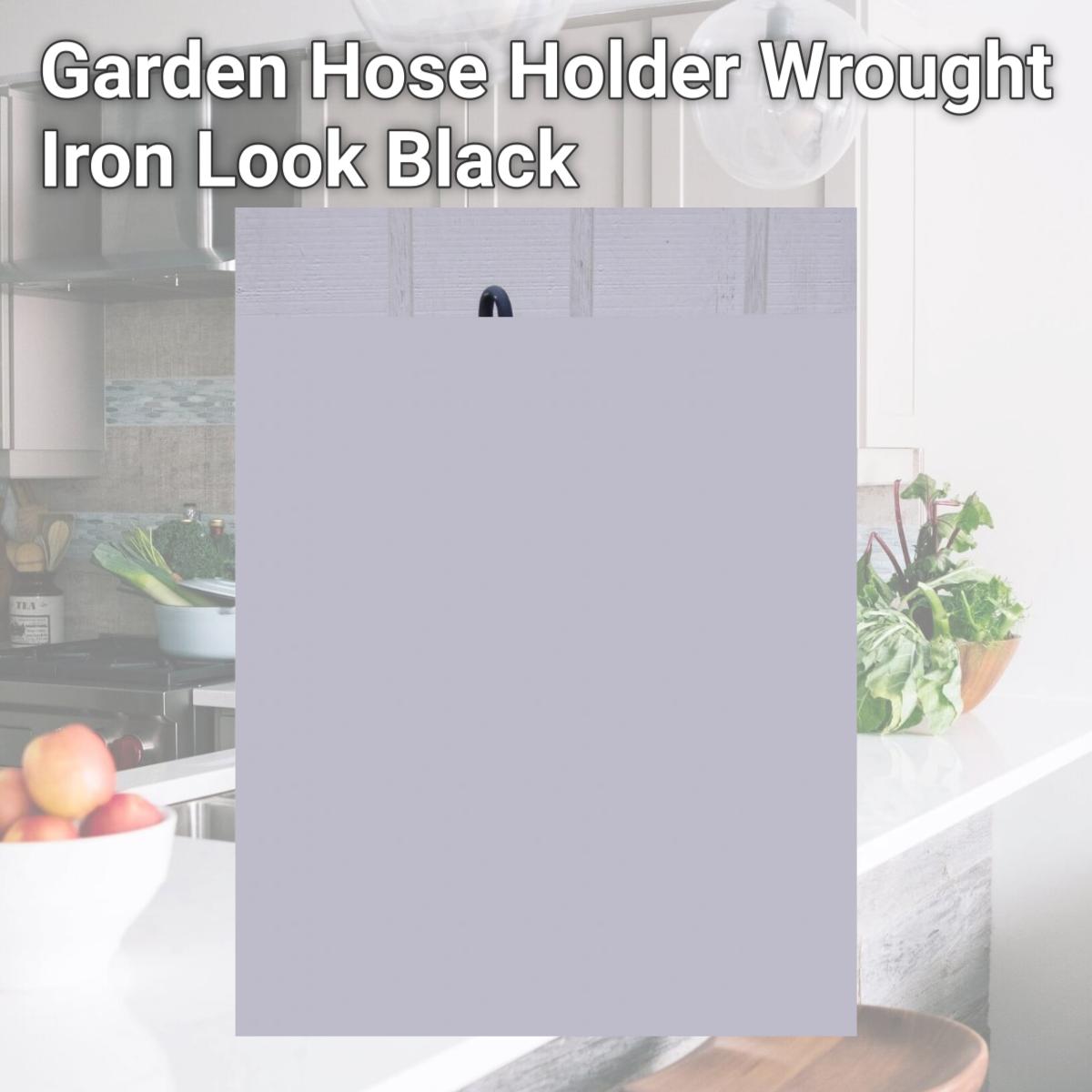 Picture of The Lazy Scroll hh Garden Hose Holder Wrought Iron Look, Black