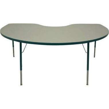 N3672kgt-sb 36 X 72 In. Kidney Table With Standard Height Ball Glide, Gray Nebula & Graphite