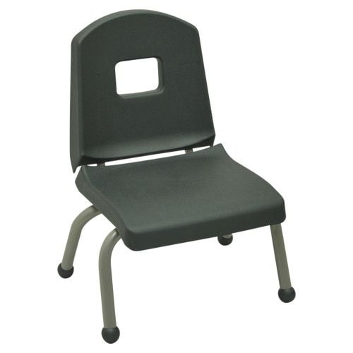 12chrb-bm-gt-1 12 In. Creative Colors Split Bucket Chair With Matching Ball Glide, Graphite With Brushed Metal Frame