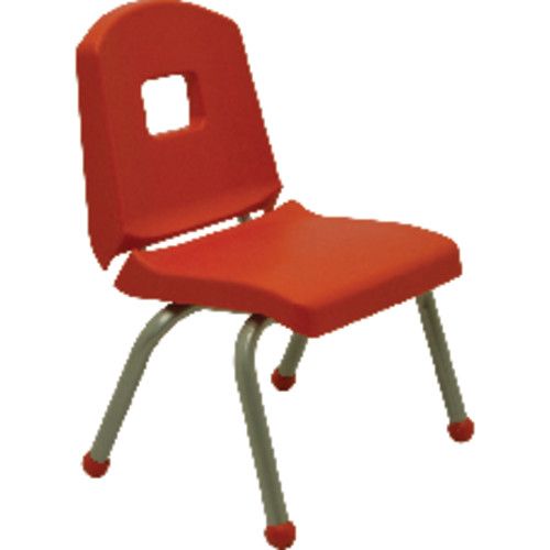 12chrb-bm-ao-1 12 In. Creative Colors Split Bucket Chair With Matching Ball Glide, Autumn Orange With Brushed Metal Frame