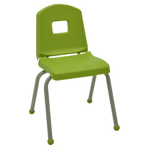 14chrb-bm-sa-1 14 In. Creative Colors Split Bucket Chair With Matching Ball Glide, Sour Apple With Brushed Metal Frame