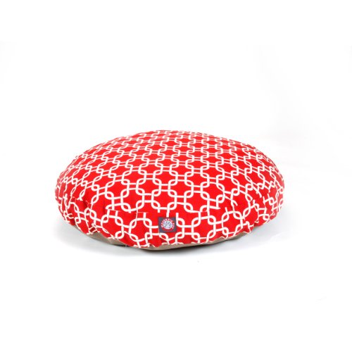 Majesticpet 788995508298 36 In. Links Round Pet Bed, Red - Medium